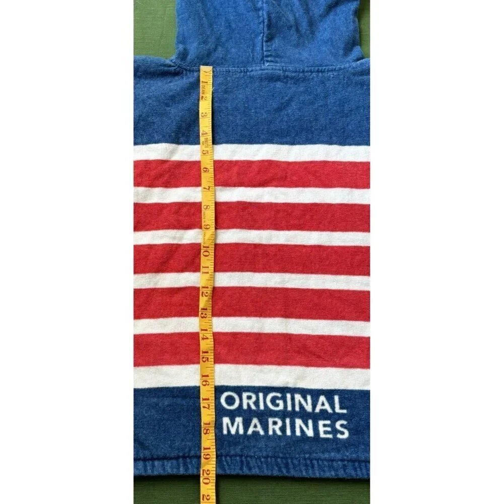 DISNEY Mickey Mouse Hooded Towel Original Marines Snap America Bath Coverup EUC